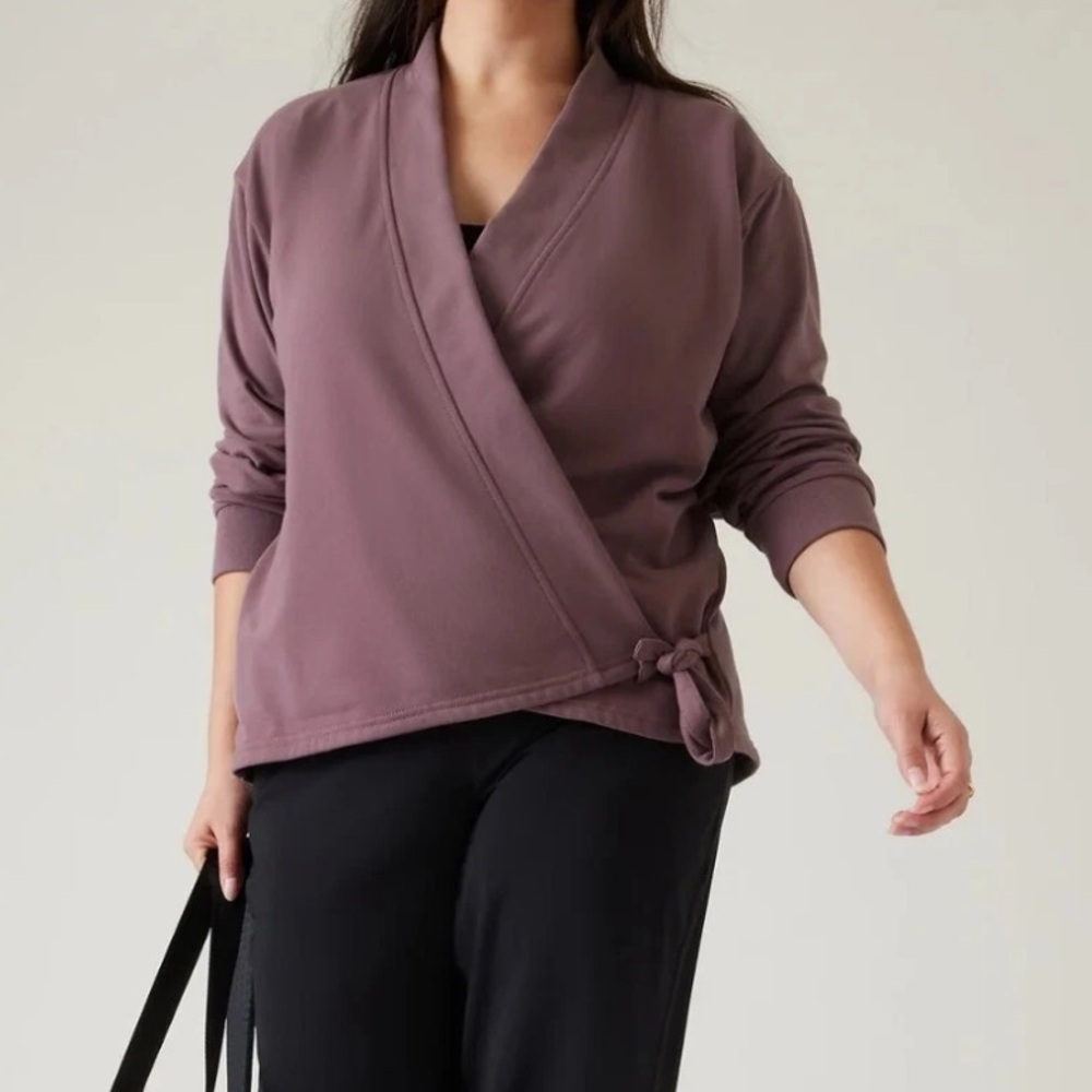Athleta Retroterry Wrap Oversized Fit Sweatshirt